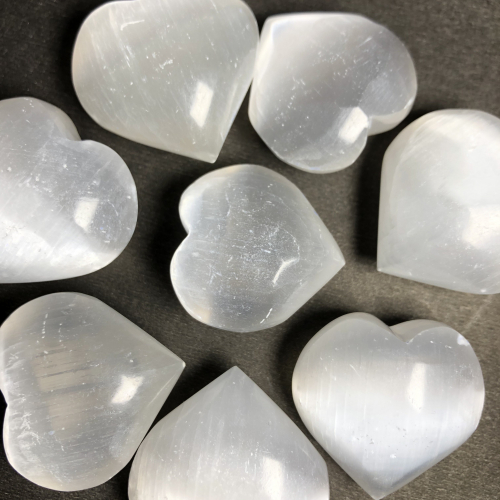 Selenite Puffy Heart
